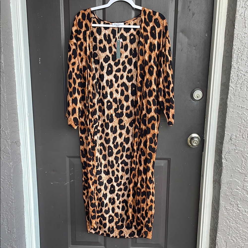Leopard Print Long Cardigan